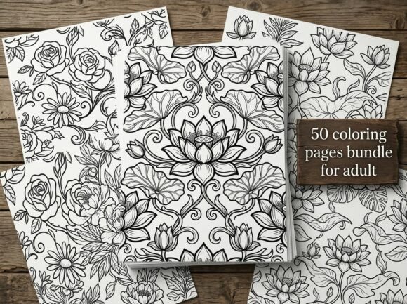 Beautiful Seamless Floral Coloring Pages: A Creative Toolkit