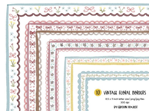 Charming Watercolor Floral Borders for Your Projects