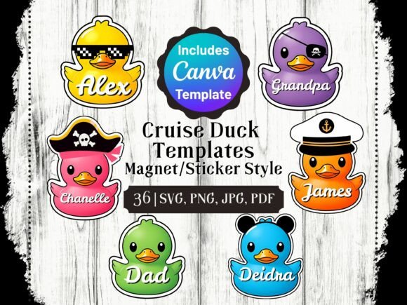 Cruise Duck Stickers PNG SVG: Your All-in-One Craft Template