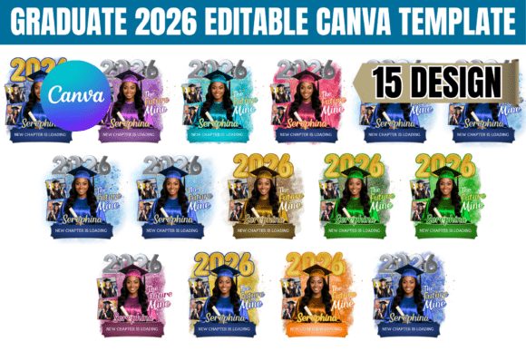 Graduate 2026 Editable Canva Template Bundle: Design Your Legacy