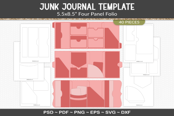 Junk Journal Folio Template Kit: Design Your Own Creations