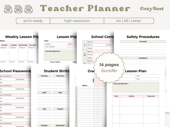 Organize Your Classroom with a Printable Teacher Planner