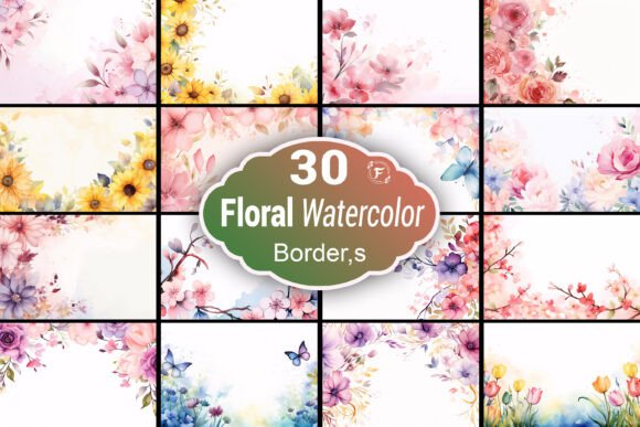 Watercolor Flower Border Background: A Soft Floral Frame for Every Project