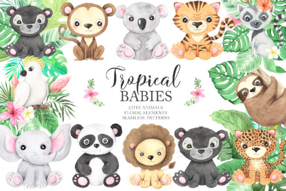 Watercolor Tropical Animals Clipart: A Safari for the Soul