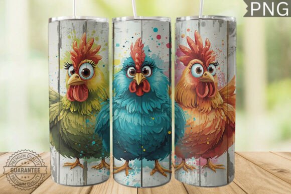Whimsical Chicken Tumbler Wrap: A Designer's Delight for 20oz Projects